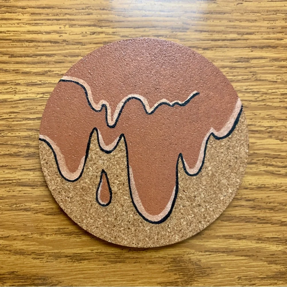 Multicolor Grime Drip Cork Coasters Lot of 9